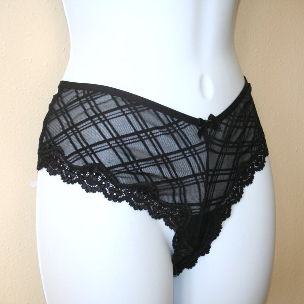 Victorias Secret Black Lace Cheeky Panties Medium